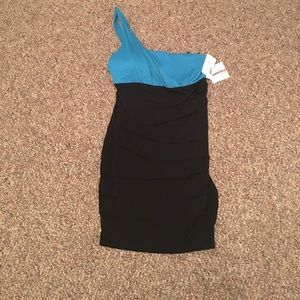 Black and blue dress